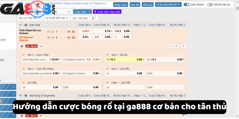 Hướng dẫn cược bóng rổ tại ga888 cơ bản cho tân thủ