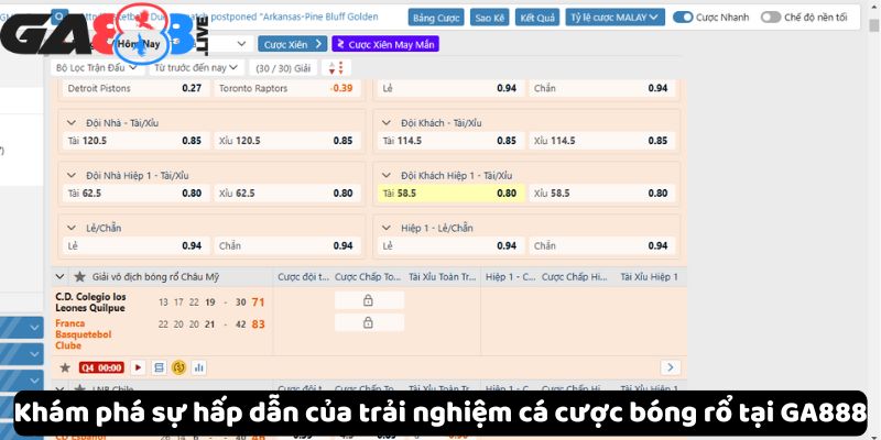 Khám phá sự hấp dẫn của trải nghiệm cá cược bóng rổ tại GA888